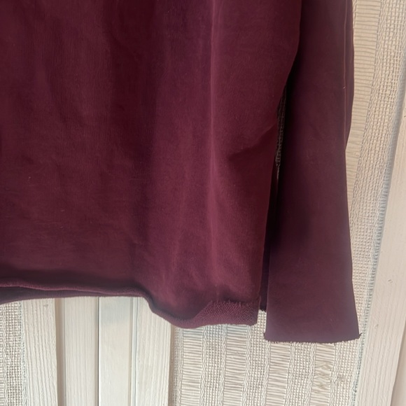 Frank & Eileen Tee Lab Effie Funnel Neck Capelet wine Sweatshirt Size Large - Picture 3 of 6